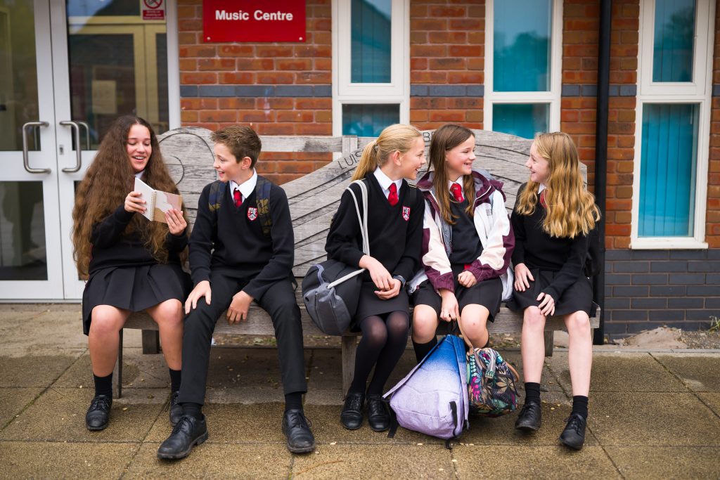 Students chat at breaktime at the Chantry